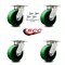 Service Caster 5 Inch Kingpinless Green Poly on Steel Wheel Swivel Caster Set with Swivel Lock SCC-KP30S520-PUR-GB-BSL-4 - alternate 6